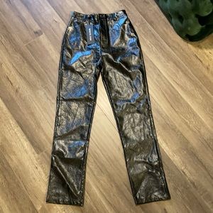 Faux leather pants